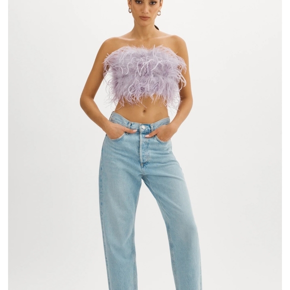 ZAINA | Feather Bustier LAVENDER SIZE SMALL - Picture 1 of 7